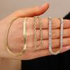 imageORAZIO Gold Necklaces for WomenLayered Gold Necklaces Non Tarnish14K Gold Plated Dainty Gold Necklace StackCuban Link Paperclip Chain Toggle Clasp Necklace Fashion Waterproof Gold Jewelry for Women3PcsHerringbone  Tennis  Twist