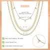 imageORAZIO Gold Necklaces for WomenLayered Gold Necklaces Non Tarnish14K Gold Plated Dainty Gold Necklace StackCuban Link Paperclip Chain Toggle Clasp Necklace Fashion Waterproof Gold Jewelry for Women3PcsHerringbone  Bead  CZ