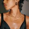 imageORAZIO Gold Necklaces for WomenLayered Gold Necklaces Non Tarnish14K Gold Plated Dainty Gold Necklace StackCuban Link Paperclip Chain Toggle Clasp Necklace Fashion Waterproof Gold Jewelry for Women3PcsHerringbone  Bead  CZ