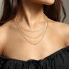 imageORAZIO Gold Necklaces for WomenLayered Gold Necklaces Non Tarnish14K Gold Plated Dainty Gold Necklace StackCuban Link Paperclip Chain Toggle Clasp Necklace Fashion Waterproof Gold Jewelry for Women3PcsHerringbone  Tennis  Twist