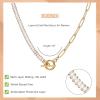 imageORAZIO Gold Necklaces for WomenLayered Gold Necklaces Non Tarnish14K Gold Plated Dainty Gold Necklace StackCuban Link Paperclip Chain Toggle Clasp Necklace Fashion Waterproof Gold Jewelry for Women1PcsToggle