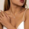 imageORAZIO Initial Necklaces for Women 14K Gold PlatedSilver Initial Necklace Dainty Letter Cross Necklace Tiny AZ Pendant Necklace Trendy Initial Cross Choker Necklace Personalized Mothers Day GiftSilver