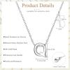 imageORAZIO Initial Necklaces for Women 14K Gold PlatedSilver Initial Necklace Dainty Letter Cross Necklace Tiny AZ Pendant Necklace Trendy Initial Cross Choker Necklace Personalized Mothers Day GiftSilver