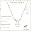 imageORAZIO Initial Necklaces for Women 14K Gold PlatedSilver Initial Necklace Dainty Letter Cross Necklace Tiny AZ Pendant Necklace Trendy Initial Cross Choker Necklace Personalized Mothers Day GiftSilver