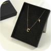 imageORAZIO Initial Necklaces for Women 14K Gold PlatedSilver Initial Necklace Dainty Letter Cross Necklace Tiny AZ Pendant Necklace Trendy Initial Cross Choker Necklace Personalized Mothers Day GiftGold