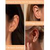 imageORAZIO Small Flat Back EarringsPush in Stud Earrings for Women MenHypoallergenic 14K Gold Plated Surgical Stainless Steel Threadless EarringFlatback Stud Hoop Cartilage Earring Set for Multiple Piercing14K Gold