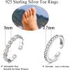 imageORAZIO Toe Rings for Women 925 Sterling Silver Toe Rings Adjustable Band Silver Toe Rings Snake Cubic Zirconia Daisy Flower Open Cuff Toe Ring Set Beach Foot Jewelry for Summer2 Pcs
