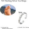 imageORAZIO Toe Rings for Women 925 Sterling Silver Toe Rings Adjustable Band Silver Toe Rings Snake Cubic Zirconia Daisy Flower Open Cuff Toe Ring Set Beach Foot Jewelry for Summer1 Pcs