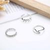 imageORAZIO Toe Rings for Women 925 Sterling Silver Toe Rings Adjustable Band Silver Toe Rings Snake Cubic Zirconia Daisy Flower Open Cuff Toe Ring Set Beach Foot Jewelry for Summer3 Pcs