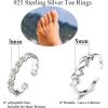 imageORAZIO Toe Rings for Women 925 Sterling Silver Toe Rings Adjustable Band Silver Toe Rings Snake Cubic Zirconia Daisy Flower Open Cuff Toe Ring Set Beach Foot Jewelry for Summer3 Pcs