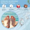imageORAZIO Toe Rings for Women925 Sterling Silver Toe Rings Adjustable Toe Rings  CZ Flower Cross Twist Knot Opal Toe Ring Cuff  Open Womens Toe Rings Stylish Beach Band Ring Nail Rings Foot Jewelry for Summer2PCS OpalDaisy Flower