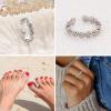 imageORAZIO Toe Rings for Women925 Sterling Silver Toe Rings Adjustable Toe Rings  CZ Flower Cross Twist Knot Opal Toe Ring Cuff  Open Womens Toe Rings Stylish Beach Band Ring Nail Rings Foot Jewelry for Summer1PCS Daisy Flower