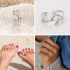 imageORAZIO Toe Rings for Women925 Sterling Silver Toe Rings Adjustable Toe Rings  CZ Flower Cross Twist Knot Opal Toe Ring Cuff  Open Womens Toe Rings Stylish Beach Band Ring Nail Rings Foot Jewelry for Summer1PCS Twist