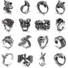 imageORAZIO 16Pcs Gothic Open Rings Set for Men Women Punk Adjustable Snake Dragon Claw Animal Rings Vintage Goth Skull Rings Indie Aesthetic16PCS Rings