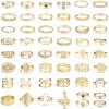 imageORAZIO 50PCS Knuckle Rings for Women Bohemian Retro Vintage Joint Rings Midi Finger Stackable Rings Set Gold Tone Sliver Tone