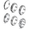 imageORAZIO 6Pcs Fidget Band Rings for Women Men Stainless Steel Spinner Anxiety Ring Moon Star Ring Stress Relieving Wedding Promise Spinning Rings Set