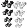 imageORAZIO 8 Pairs Stainless Steel Mens Womens Stud Earrings Pierced Cubic Zirconia Earrings 3mm10mm AvailableB 8 Pairs Round Stone  710mm