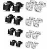 imageORAZIO 8 Pairs Stainless Steel Mens Womens Stud Earrings Pierced Cubic Zirconia Earrings 3mm10mm AvailableC 8 Pairs Square Stone  36mm