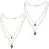 imageORAZIO Cross NecklaceLayered Necklaces for WomenDainty 14K Gold Silver Plated Cross PendantCrucifix Blessed Virgin Mary Pendant NecklaceFaith Religious JewelryC2PCS Mixed Color