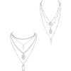 imageORAZIO Cross NecklaceLayered Necklaces for WomenDainty 14K Gold Silver Plated Cross PendantCrucifix Blessed Virgin Mary Pendant NecklaceFaith Religious JewelryB2PCS Silver Tone