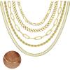 imageORAZIO Gold Layered Necklaces for Women 14k Gold Plated Herringbone Necklace Dainty Snake Paperclip Chain Layering Necklaces Gold Choker Necklace Jewelry SetSnake Chain Layered