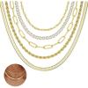 imageORAZIO Gold Layered Necklaces for Women 14k Gold Plated Herringbone Necklace Dainty Snake Paperclip Chain Layering Necklaces Gold Choker Necklace Jewelry SetHerringbone Chain Layered