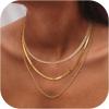 imageORAZIO Gold Necklaces for WomenLayered Gold Necklaces Non Tarnish14K Gold Plated Dainty Gold Necklace StackCuban Link Paperclip Chain Toggle Clasp Necklace Fashion Waterproof Gold Jewelry for Women3PcsHerringbone  Tennis  Twist