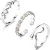 imageORAZIO Toe Rings for Women 925 Sterling Silver Toe Rings Adjustable Band Silver Toe Rings Snake Cubic Zirconia Daisy Flower Open Cuff Toe Ring Set Beach Foot Jewelry for Summer3 Pcs