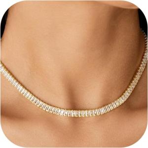 imageORAZIO Gold Necklaces for WomenLayered Gold Necklaces Non Tarnish14K Gold Plated Dainty Gold Necklace StackCuban Link Paperclip Chain Toggle Clasp Necklace Fashion Waterproof Gold Jewelry for Women1PcsTennis
