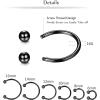 imageORAZIO 12Pcs 1416G Stainless Steel Nose Rings Septum Piercing Cartilage Horseshoe Earring Body Piercing 6MM16MMA12PCS 16G SilverBlack