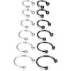 imageORAZIO 12Pcs 1416G Stainless Steel Nose Rings Septum Piercing Cartilage Horseshoe Earring Body Piercing 6MM16MMA12PCS 16G SilverBlack