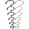 imageORAZIO 12Pcs 1416G Stainless Steel Nose Rings Septum Piercing Cartilage Horseshoe Earring Body Piercing 6MM16MMB12PCS 14G SilverBlack