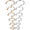 imageORAZIO 12Pcs 1416G Stainless Steel Nose Rings Septum Piercing Cartilage Horseshoe Earring Body Piercing 6MM16MMD12PCS 14G SilverRose Gold