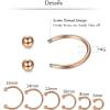 imageORAZIO 12Pcs 1416G Stainless Steel Nose Rings Septum Piercing Cartilage Horseshoe Earring Body Piercing 6MM16MMD12PCS 14G SilverRose Gold