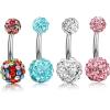 imageORAZIO 14G 316L Stainless Steel Belly Button Ring48Pcs Belly Button Rings Internally Threaded Round Nipple Barbell Studs Navel RingMulticolor Round CZ Belly Rings for Women Body Piercing JewelryD4Pcs  WhiteBluePinkColorful