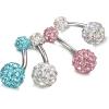 imageORAZIO 14G 316L Stainless Steel Belly Button Ring48Pcs Belly Button Rings Internally Threaded Round Nipple Barbell Studs Navel RingMulticolor Round CZ Belly Rings for Women Body Piercing JewelryB4Pcs  WhiteBluePinkMilky