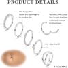 imageORAZIO 14G Belly Button Ring Hoop Surgical Steel Belly Button Hoop Rings Hinged Seamless Clicker Belly Ring CZ Paved Belly Piercing Jewelry Gold Silver 1012mmSilver Tone10mm