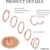 imageORAZIO 14G Belly Button Ring Hoop Surgical Steel Belly Button Hoop Rings Hinged Seamless Clicker Belly Ring CZ Paved Belly Piercing Jewelry Gold Silver 1012mmRose Gold12mm