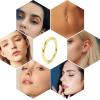 imageORAZIO 14G Belly Button Ring Hoop Surgical Steel Belly Button Hoop Rings Hinged Seamless Clicker Belly Ring CZ Paved Belly Piercing Jewelry Gold Silver 1012mmGold Tone10mm