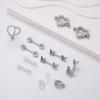 imageORAZIO 14G Nipple Rings for Women Surgical Steel Belly Button Ring Butterfly Daisy Flower Nipple Barbells CZ Heart Curved Navel Rings 12 PCS Nipple Piercings Jewelry SetSilver Tone