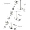 imageORAZIO 18G 610MM Stainless Steel Lip Rings Nose Studs Piercing Internally ThreadedA3 Pairs6mm 8mm 10mm