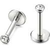 imageORAZIO 18G 610MM Stainless Steel Lip Rings Nose Studs Piercing Internally ThreadedB1 Pairs6mm
