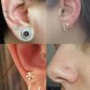 imageORAZIO 18G 610MM Stainless Steel Lip Rings Nose Studs Piercing Internally ThreadedC1 Pairs8mm