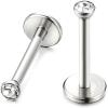 imageORAZIO 18G 610MM Stainless Steel Lip Rings Nose Studs Piercing Internally ThreadedC1 Pairs8mm