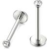 imageORAZIO 18G 610MM Stainless Steel Lip Rings Nose Studs Piercing Internally ThreadedD1 Pairs10mm