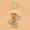 imageORAZIO 3 Pcs Belly Button Ring 14G Belly Piercing For Women 316L Surgical Stainless Steel Butterfly Snake Frog Cute Navel Belly Rings For Women PiercingsGold Tone