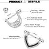 imageORAZIO 4 Pairs 14G Nipple Rings Surgical Steel Nipple Piercing Jewelry Heart CZ Straight Nipple Barbell Piercing Silver Rose Gold Nipple Rings for Women 14mm 16mm 18mm