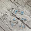 imageORAZIO 4 Pairs 14G Stainless Steel Nipplerings Nipple Tongue Rings CZ Opal Barbell Body Piercing JewelryA4 Pairs Blue