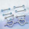 imageORAZIO 4 Pairs 14G Stainless Steel Nipplerings Nipple Tongue Rings CZ Opal Barbell Body Piercing JewelryA4 Pairs Blue