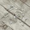 imageORAZIO 4 Pairs 14G Stainless Steel Nipplerings Nipple Tongue Rings CZ Opal Barbell Body Piercing JewelryC4 Pairs Silver Tone